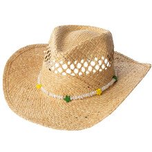 Chapeau de Cowboy évidé à large bord, chapeau-St jaune et vert