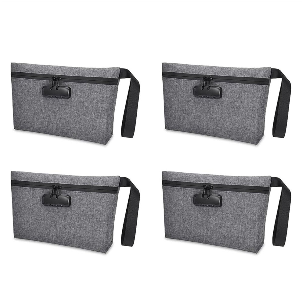4X Money Bag With Lock, Lockable Cash Bag, Waterproof Bank Bag With Zipper And Lock For Cash, Cell Phone A 4853239034478