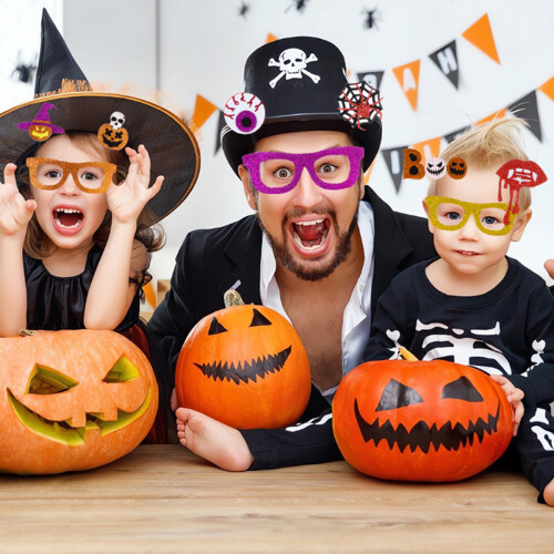 Γυαλιά για πάρτι Halloween, Πρωτότυπα παιχνίδια, αστείες διακοσμήσεις πάρτι με 2