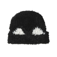 Chapeau chaud épais avec oreille drôle fille chapeau de-Noir