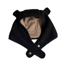 Couvre-tête respirant avec-oreilles d'ours d'agneau noires