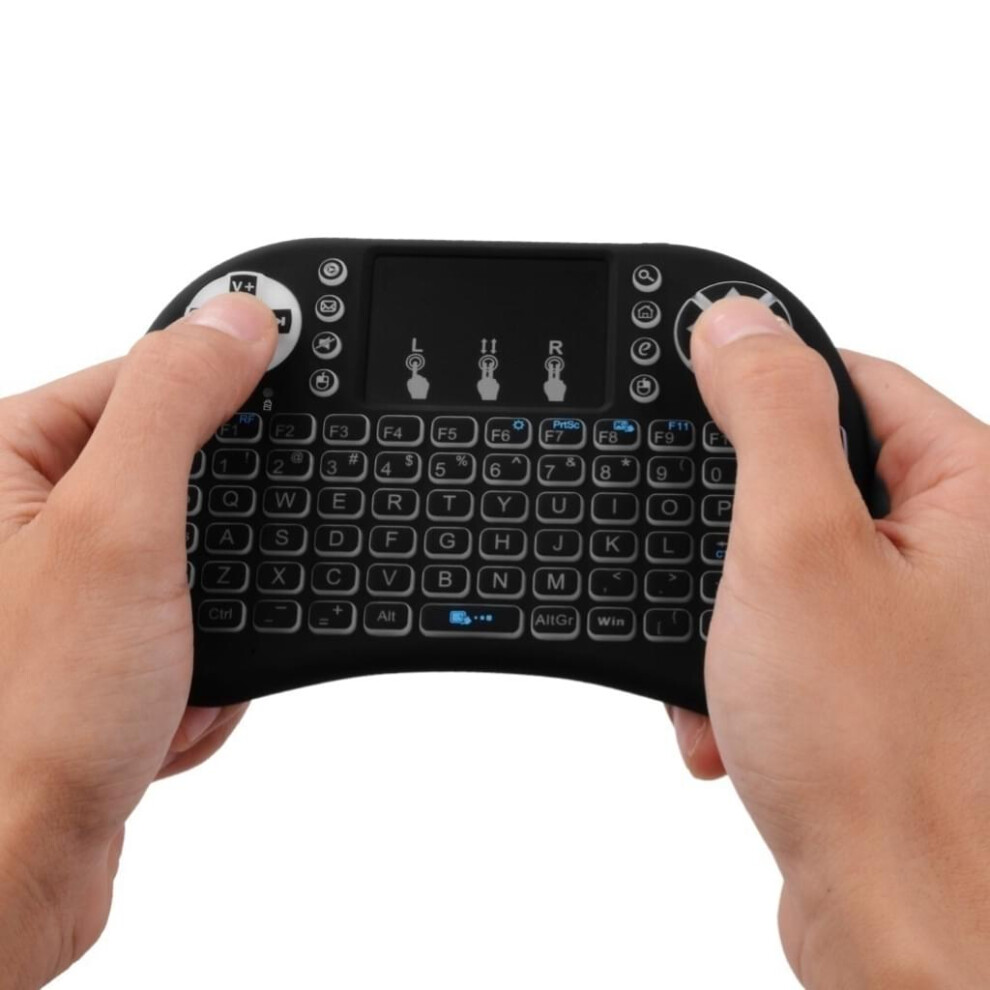Wireless Mini Keyboard Remote Control With Multifinger Gestures, Sensitive Touchpad For Precise Navigation, Rgb Backlit For Nighttime Use 9048212408420