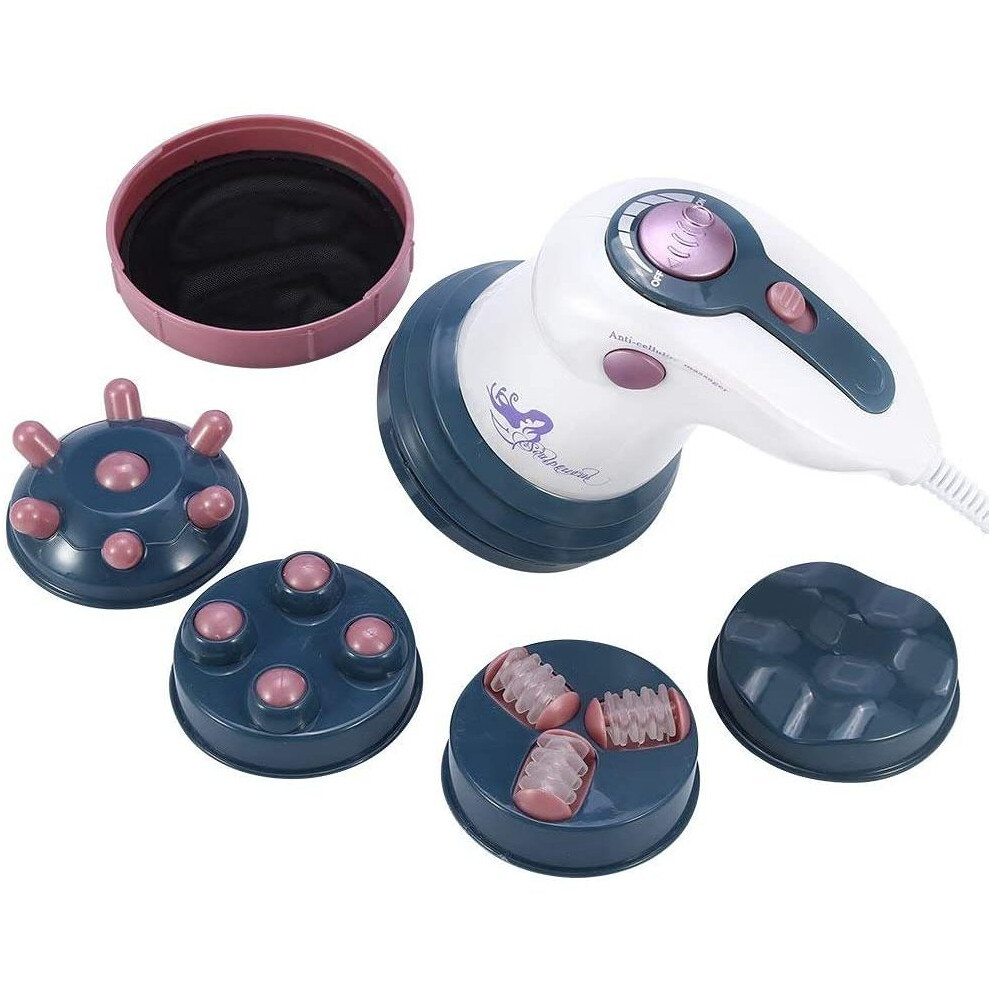 Full Body Massage System, Portable Anti Cellulite Massager with Interchangeable Massage Heads, Fat Burning and Weight Loss Device for Neck, Shoulder,