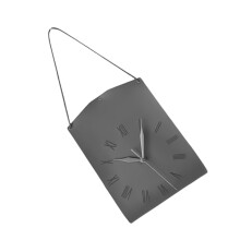Quiet PU Leather Wall Clock with Unique Handbag Shape-Gray