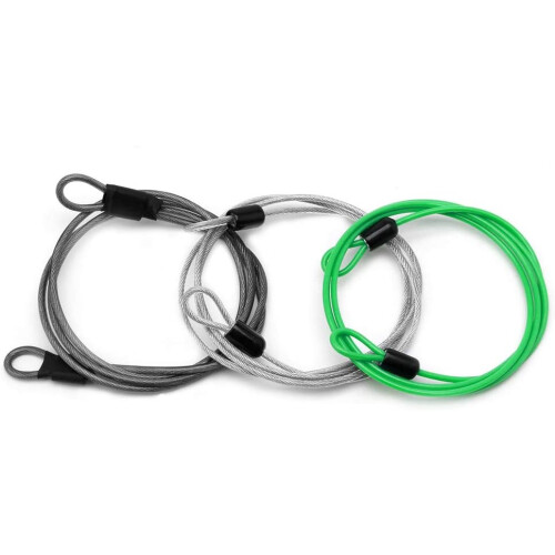 Stainless Steel Cable DoubleLoop Braided Wire Rope ULock Padlock Compatible, Flexible Locking Cable 2
