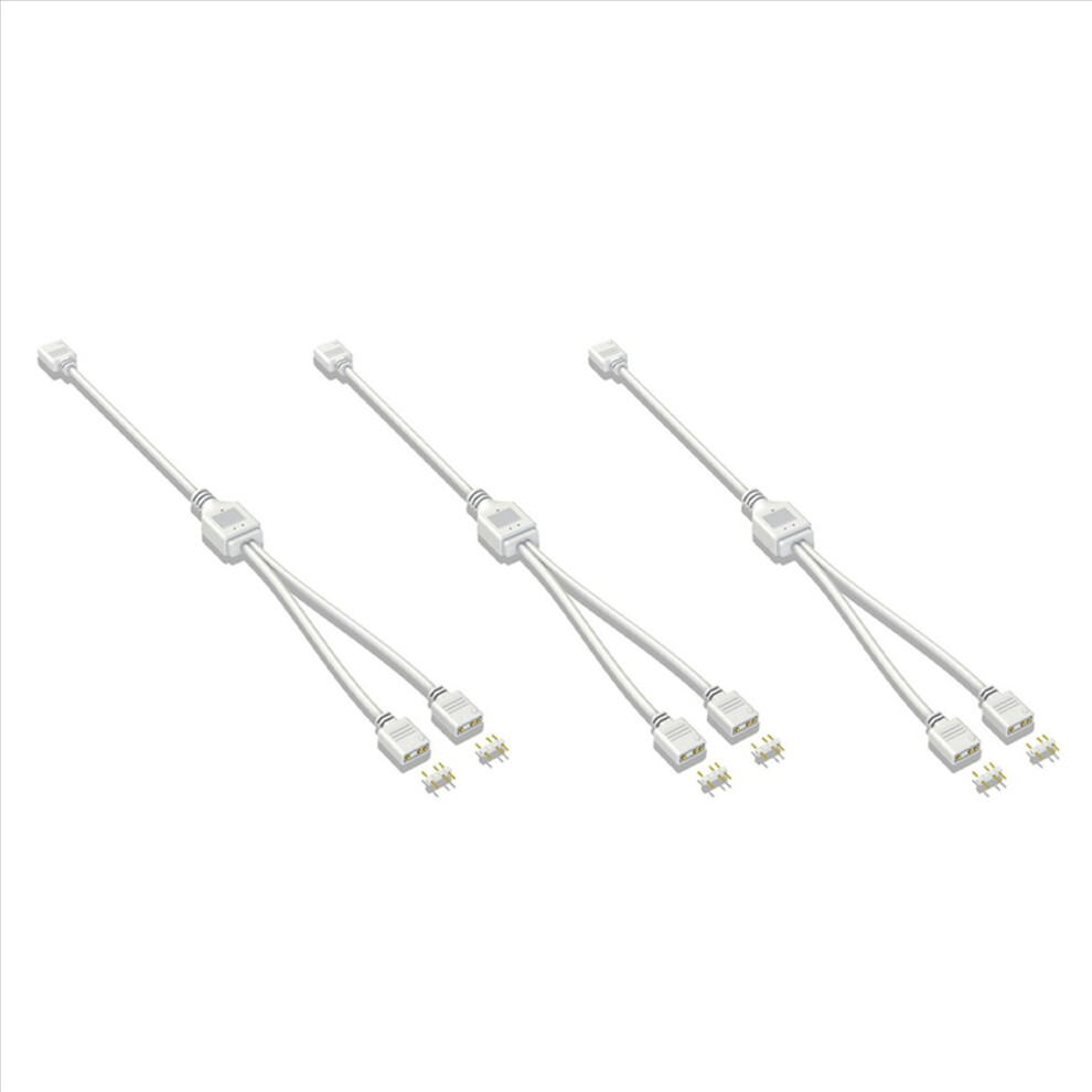 3X 5V 3-Pin Extension Cable For Computer Motherboard 1 Point 2 Hub Cable Connection Extension Argb Splitter, White 4853239034874