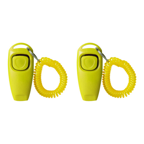 Set van 2 multifunctionele trainingsclickersfluiten-Lichtgroen
