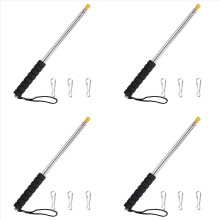 4pcs 9.8Ft Telescopic Flag Pole,Stainless Steel Handheld Portable Extendable Retractable Flagpole with Anti-Slip Grip