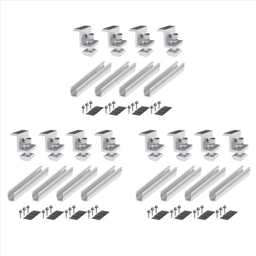12x Solar Panel Mount Bracket Photovoltaic Panel Rail Solar Panel Mount Fastening Module with Mid 30mm