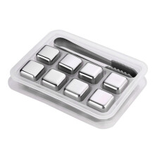 Non Corrosive Stainless Steel Stainless Steel Whiskey Chilling Rocks, Reusable Ice Cube for Drinking, Rapid Cooling, Elegant Magnetic Box for Whiskey