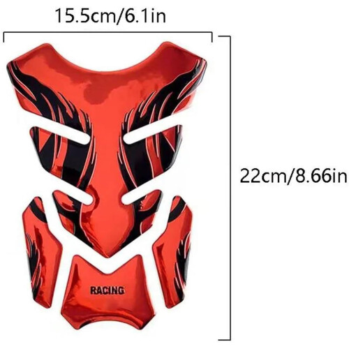 Motorcycle Tank Pad Protector Universal Fish Bone Sticker Scratch Protection Waterproof Black Silver 2