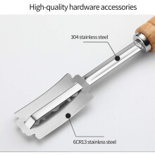 Artisan Crafted Dough Scoring Tool, Wooden Handle Stainless Steel Blades For Creativity Inspiration In Baking, Cut-Proof Finger Sleeves Included