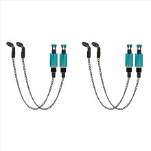 4pcs Bite Alarms Carp Fishing Hangers Bobbins Swingers Indicators Fishing Alarm Swinger Steel Chain Bite Alarm Blue