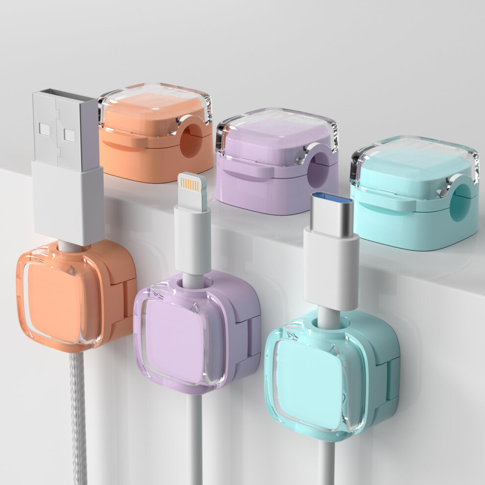 Magnetic Cord Organizer 6 Pack, Magnetic Cable Clips For Cable Management, Adhesive Charger Clips Organizer, Color Mix 9119770002730
