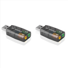 2X External USB Sound Card 3D Audio Headset Microphone Adapter for PC Desktop Support for Three-Dimensional Sound