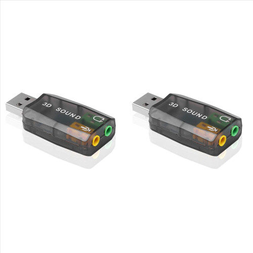 2X External USB Sound Card 3D Audio Headset Microphone Adapter for PC Desktop Support for Three-Dimensional Sound