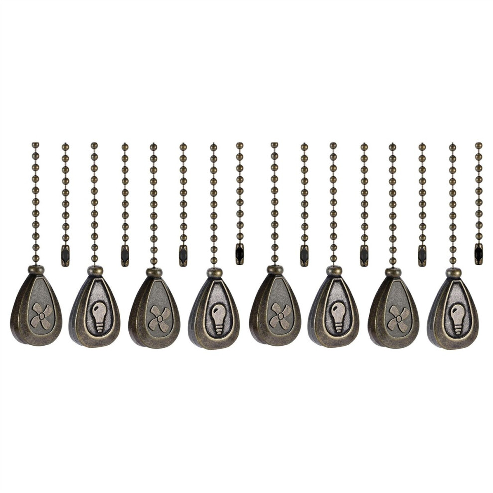 8 Pack Bronzed Ceiling Fan Pull Chain Extension, Classic Drop Shaped Pendant Pull Chains For Ceiling Fans And Lights 4853239041759