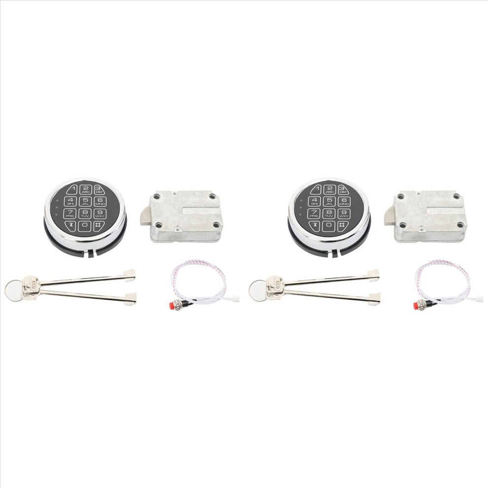 2X Electronic Safe Lock With Solenoid Lock & 2 Override Keys,Chrome Keypad Security Fireproof Safe Box And More 4854166050821