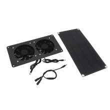 Dual Fan Solar Powered Ventilation System for Chicken Coop Greenhouse, Fresh Air Circulation Kit with Durable Waterproof Construction and High Airflow