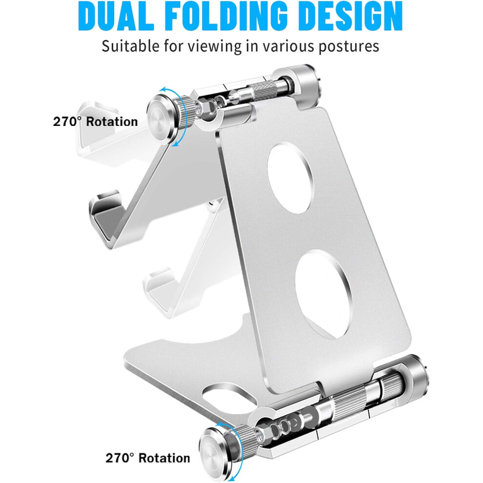 Tablet Stand With Sturdy Construction, Foldable Aluminum Design Ensures Portable Cell Stand Is Ideal For Desktop Accessories, Universal Cell Phone 9048212411833