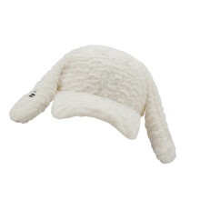 Chapeau en peluche en fourrure, casquette de Baseball-Blanc