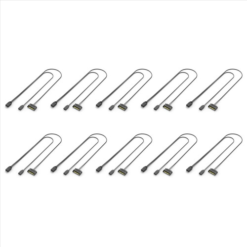 10X Computer ARGB Controller PC Case RESET Control to ARGB Reset Power Cable PC 5V 3Pin Lighting Controller Black