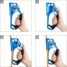 Climbing Ascender for Mountaineering Rock Climbing, Ergonomic Rappelling Gear with Stainless Steel Cam, Ideal for 8-13MM Rope, Aviation Light Alloy
