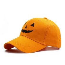 Chapeau de Baseball Ă visage de citrouille de Festival,-Jaune