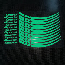 Motorcycle 1821 Inch Reflective Wheel Rim Stickers Green Hub Stripe Decals for Safety and Style