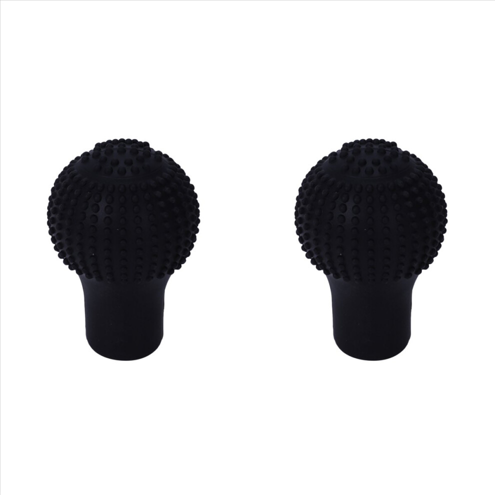 2X Car Vehicle Round Silicone Nonslip Shift Knob Cover Black 4854166069311