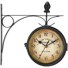 DoubleSided Wall Clock Outdoor Garden Clock, Railway Station Style Retro WallMounted Clock For Outdoor Use And Living Room Decor