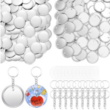 100Pieces Keychain with 58mm Button Badge, for Bag, Luggage,