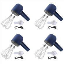 4X Cordless Hand Mixer Twin Stick Electric Whisk USB Rechargeable Handheld Electric Mixing 3 Speed Egg Beater for Baking