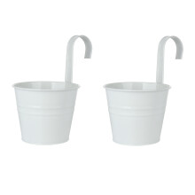 Fence Planter with Detachable Hook, Hanging Planters for Balcony Railing Rust Resistant Metal Flower Pot for Indoor Outdoor Use Eco Friendly Drainage