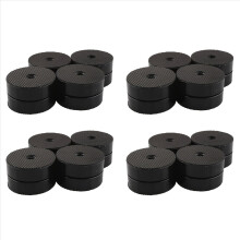 16PCS HiFi Speaker Isolation Feet Cushion Pads Stand Feet 40X23mm Aluminum Vibration Dampener Black