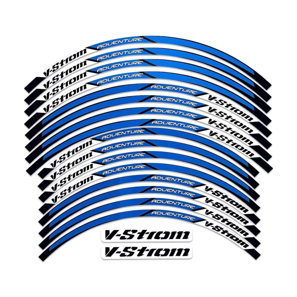 Reflective Motorcycle Rim Stickers For Suzuki Vstrom 250 Sx 1000 1050 Xt Dl650 Wheel Decals Blue 9365049307253