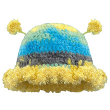 Chapeau adapté aux voyages, doux et confortable,-bord jaune bleu