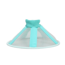 Seethrough Pet Recovery Collar See Through Mesh Protective Elizabethan Cone For Dogs And Cats Adjustable Neck Blue M