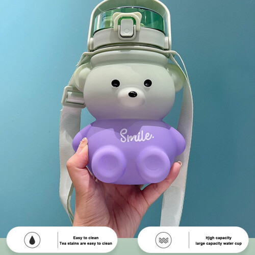 Μπουκάλι νερού Kawaii Bear, στεγανή κλειδαριά ασφαλείας που προστατεύει τα υπάρχοντά 1