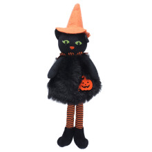 Halloween-noitapehmo, aavemainen koristeellinen seuralainen, laadukas pehmeä täytettävä lelu juhlaympäristöihin, ainutlaatuinen oranssin noidan
