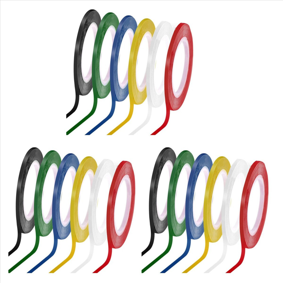 18 Rolls 1/8 Whiteboard Tape Thin White Board Tape Lines Pinstripe Dry Erase Art Tape Electrical Tape, 108 Feet Per Roll 4854166078689