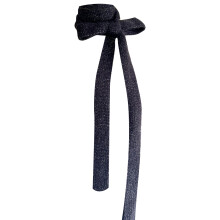 Écharpe étroite de couleur unie, mode Vintage, écharpe-Noir