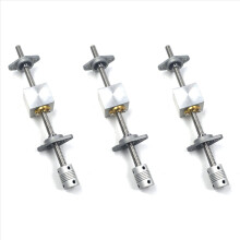 3Set 200mm Length 8mm Dia Silver Vertical 2mm Lead Screw Rod & Pillow Block Mounted Bearing T8 Lead Screw Kit
