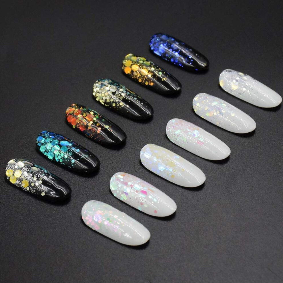 Holographic Nail Glitter, Sugar Mermaid Sequins For Glass Effect Nail Art, Ultra-Thin Tips, Easy To Apply On Natural Or Artificial Nails, Gift For