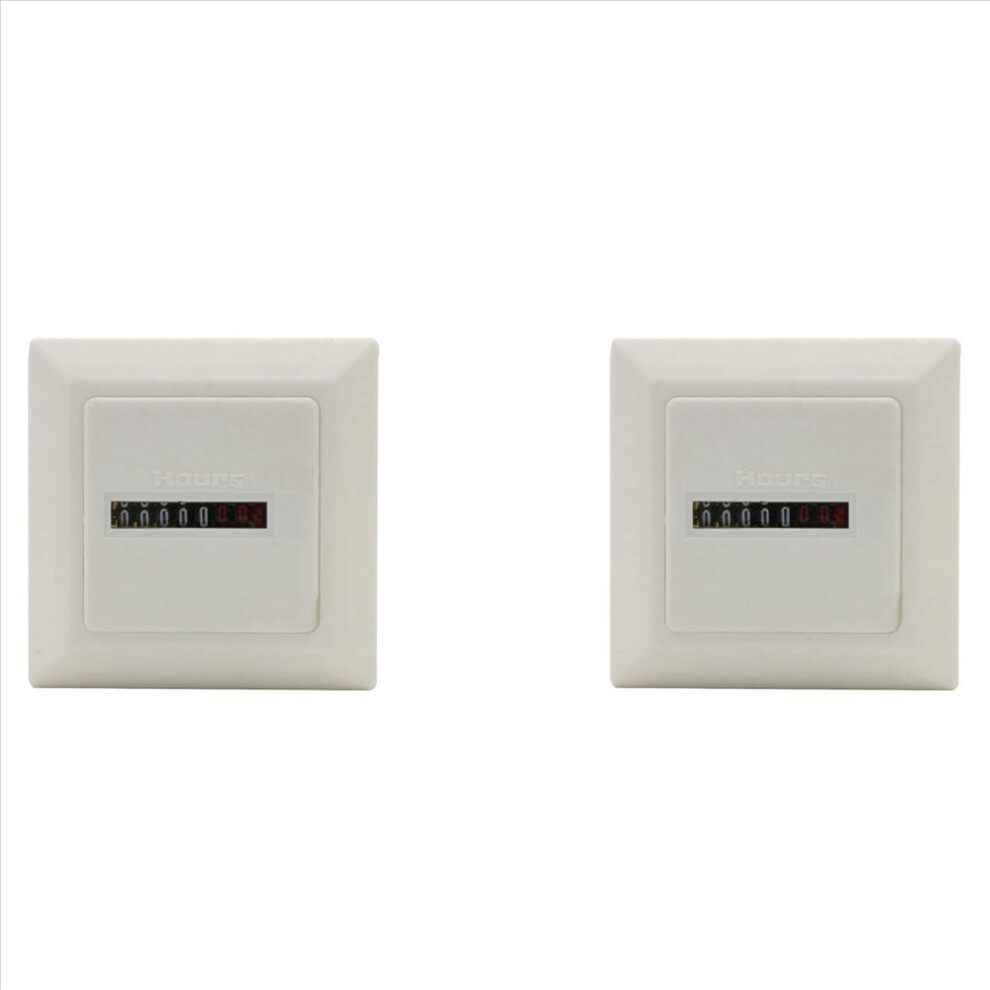 2X Hm-1 Timer Square Counter Digital 0-99999.99 Gauge 0.3W Ac220-240V / 50Hz Ac Hour Meter Hourmeter White 4854166076241