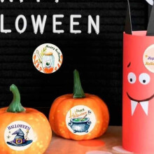Halloween Spooky Season Greetings, Water-Resistant Cards for Envelope Seals & Gift Boxes, Luxurious Feel & Smooth Finish