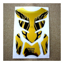 Motorcycle Tank Pad Carbon Fiber Yellow ScratchResistant Universal Fuel Tank Protector Sticker