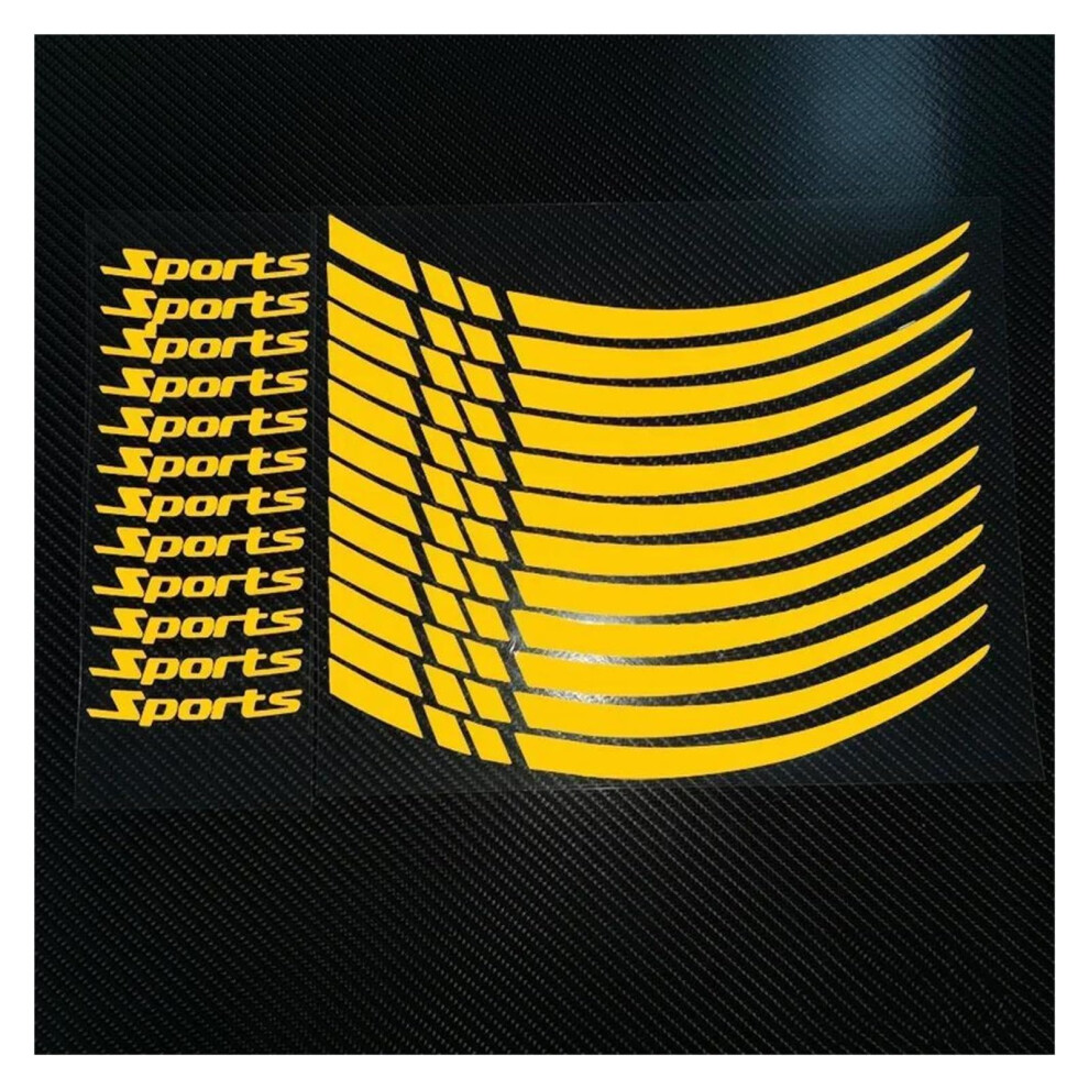 Motorcycle Rim Tape Reflective Wheel Stickers 1821 Inch Waterproof Safety Stripes Yellow 9365049307932