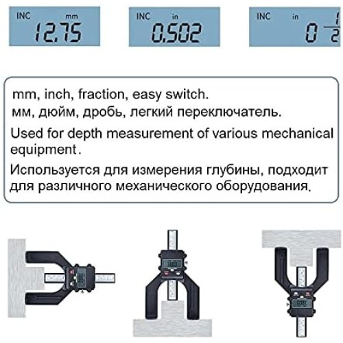 Digital Depthometer 080mm Range  Precision Depth Gauge Caliper For DIY Woodworking Table Saw Depth Indicator 2