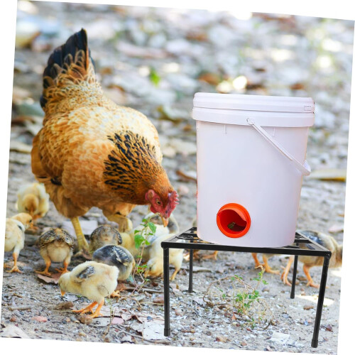 Metal Chicken Feeder Holder Stand Waterer Compatible Square Frame Poultry Farming Easy Install Drinker Interface 1